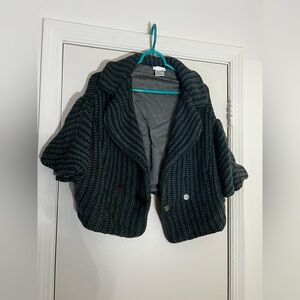 Bibelor Cozy green wool cardigan with a touch of preppy charm #winterwarmth